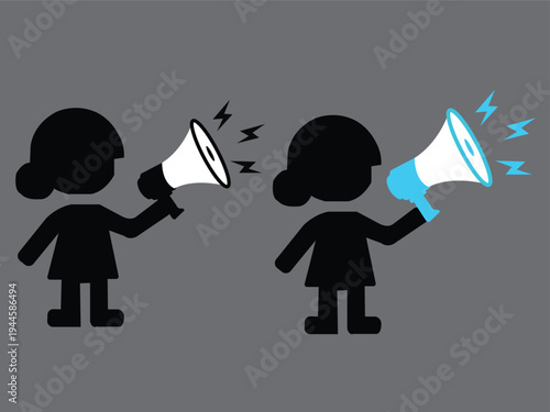Person with megaphone silhouette