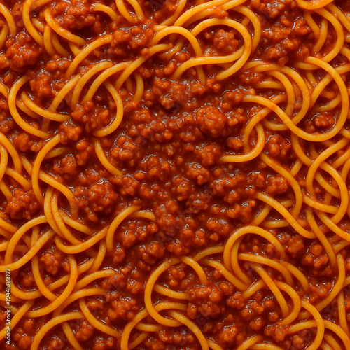 Traditional Italian spaghetti with thick savory meat sauce pattern background