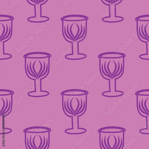 Silhouettes Magic symbols seamless pattern, with magical elements such as snake, eye, tarot cards, hand, skull, potion, moon, butterfly, mushrooms, stars. Witchcraft theme symbols and elements.