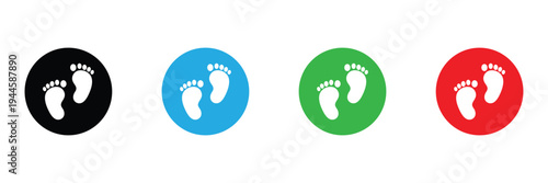 Baby feet icon vector set. footprint, newborn, kids feet sign. Vector Illustration . EPS 10 .