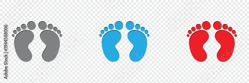 Baby feet icon vector set. footprint, newborn, kids feet sign. Vector Illustration . EPS 10 .