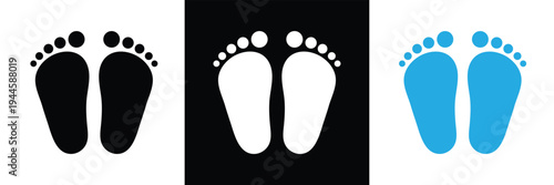 Baby feet icon vector set. footprint, newborn, kids feet sign. Vector Illustration . EPS 10 .
