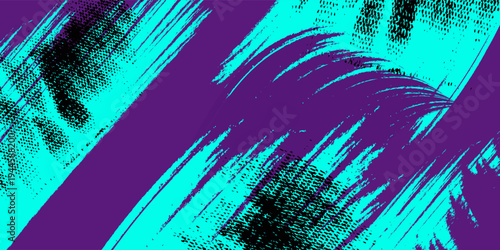 Abstract Sports Background with Blue and Purple Brush Texture and Halftone Effect. Grunge Background for Banner or Poster Design
