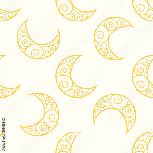 Silhouettes Magic symbols seamless pattern, with magical elements such as snake, eye, tarot cards, hand, skull, potion, moon, butterfly, mushrooms, stars. Witchcraft theme symbols and elements.