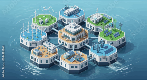 Floating Renewable Energy Network Ecosystem
