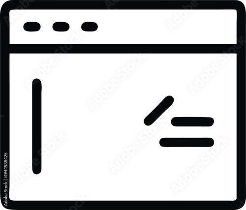 Browser Window with Vertical Line and Code Snippet Icon