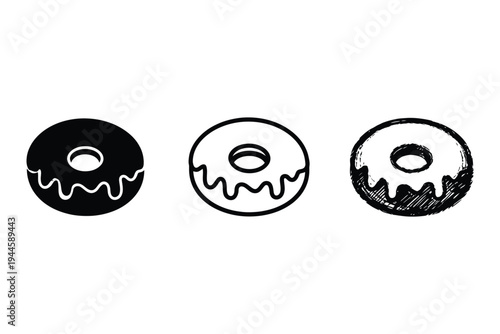 Delicious donuts with sprinkles, sweet treats, bakery confections, dessert ideas Vector
