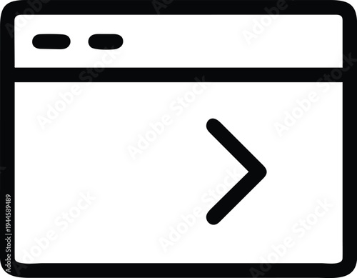 Browser Window with Two Dots and Forward Arrow Icon