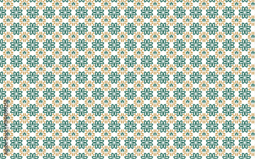 Seamless geometric floral pattern with elegant vintage tile motifs