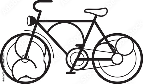 Minimalist black white bicycle eco friendly transportation concept illustration