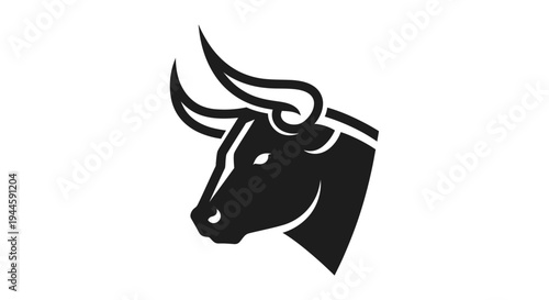 Black bull head logo symbol icon.