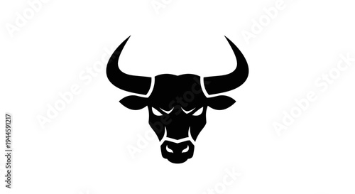 Black Bull Head Silhouette Graphic Design.