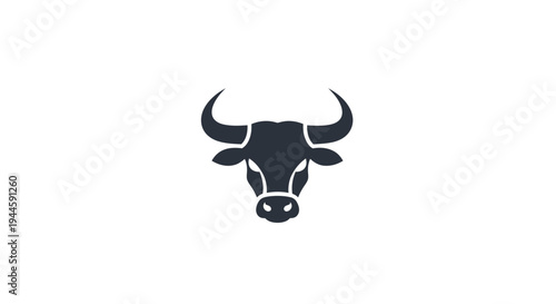 Black bull head with horns icon.