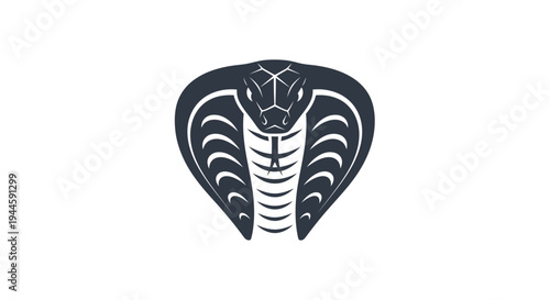Black cobra snake head illustration.