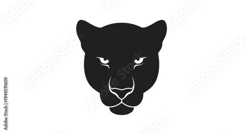 Black Panther Head Close Up Portrait.