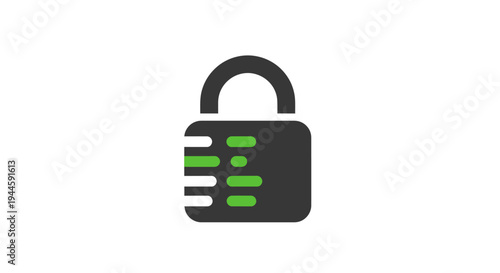 Black Padlock with Green Indicators.