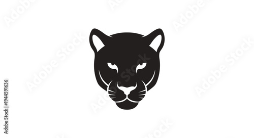 Black Panther Head Facing Forward.