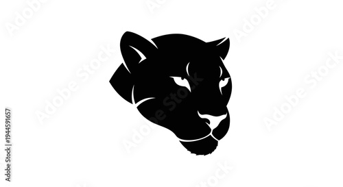 Black Panther Head Silhouette Side View.