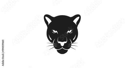 Black Panther Head Illustration Silhouette Design.