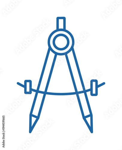 Vector of a compass tool used for drawing circles
