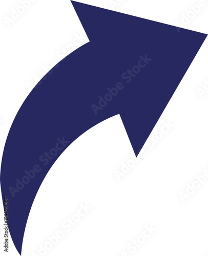 Blue Curved Arrow Icon Group in Flat Style Vector, Direction Pointer Navigation Symbol Bundle Pack, Swirl Rotate Flow Sign Silhouette Outline Design