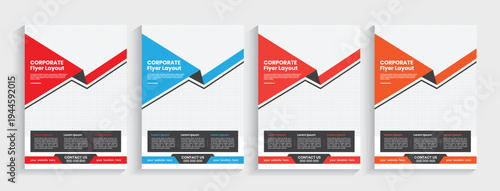Corporate flyer layout with a set of colors
