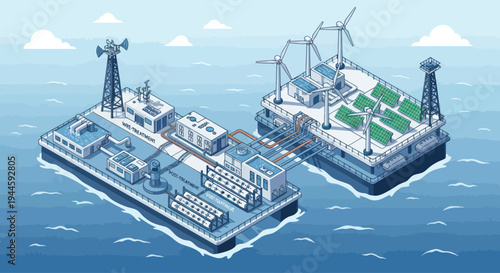 Offshore Renewable Energy Platforms: Wind, Solar, and Battery Storage