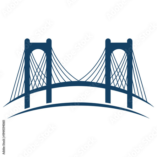 Elegant suspension bridge spanning over a calm body of water with two prominent towers.