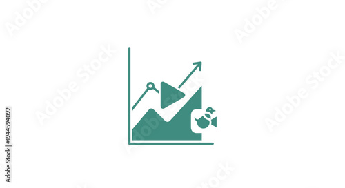 Green graph with rising arrow trend.