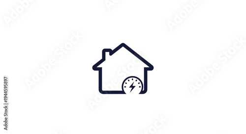 House with electricity meter icon.