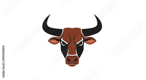 Illustration of a Brown Bull Head.