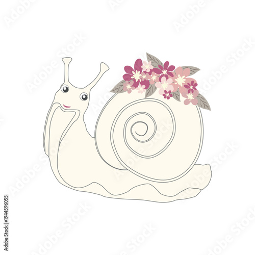 Underwater inhabitants in boho style. Vector illustration animals with flowers. Whale, dolphin, jellyfish, seahorse, turtle, shark, octopus, crab, snail, stingray, fish