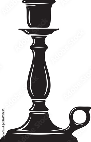Vector illustration of a black candlestick holder