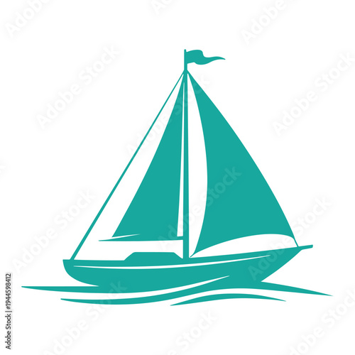 A sleek sailboat gliding gracefully across calm and gentle ocean waves under a clear sky