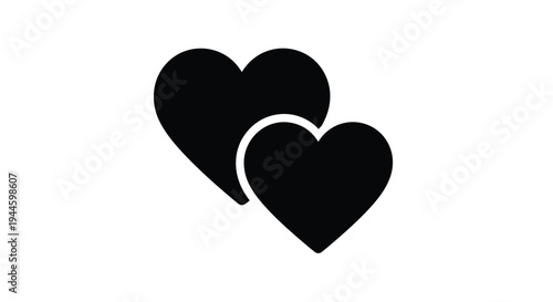 Two black hearts are overlapping symbolizing love and connection