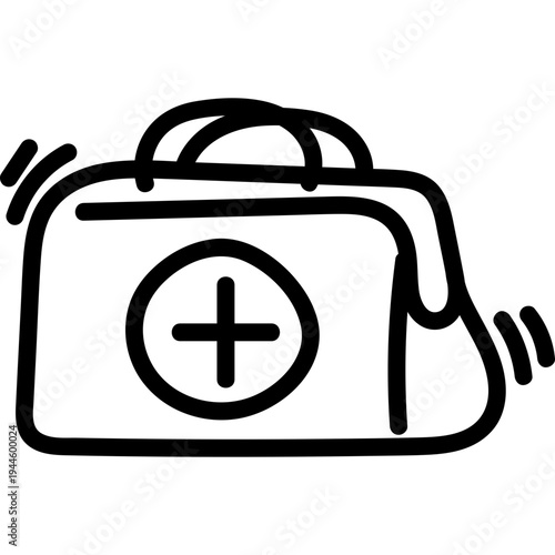 Hand drawn medical bag icon