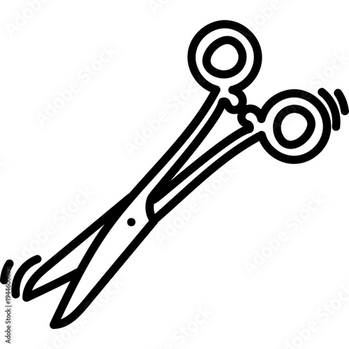 Surgical Scissors Line Art Icon