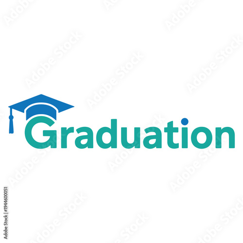 Celebrating academic achievement with a graduation cap and wordmark design
