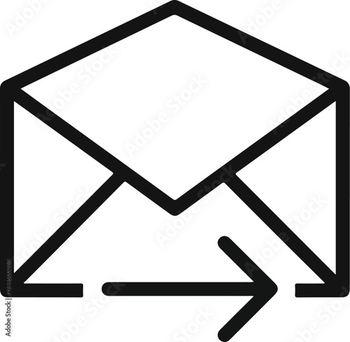 Send Mail Envelope with Arrow Outgoing Message Line Icon Vector