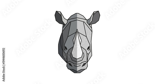 Low Poly Rhinoceros Head Illustration Artwork.