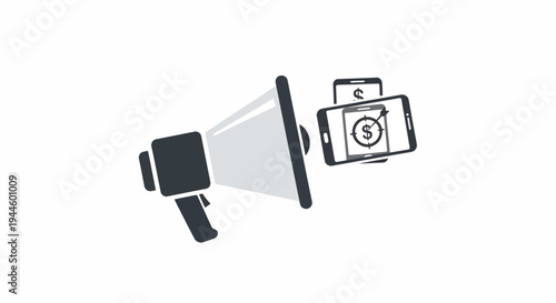 Megaphone and camera graphic illustration.