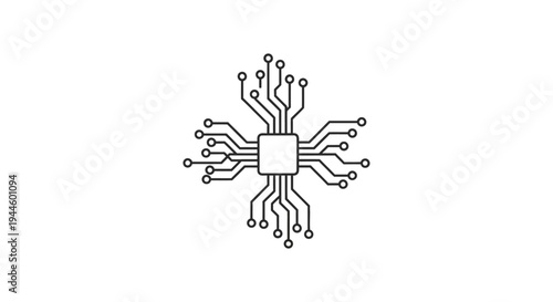 Microchip with connecting wires and pins.