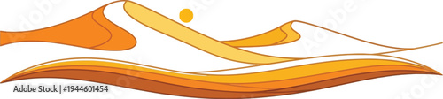 Abstract digital illustration of flowing orange curves on white background