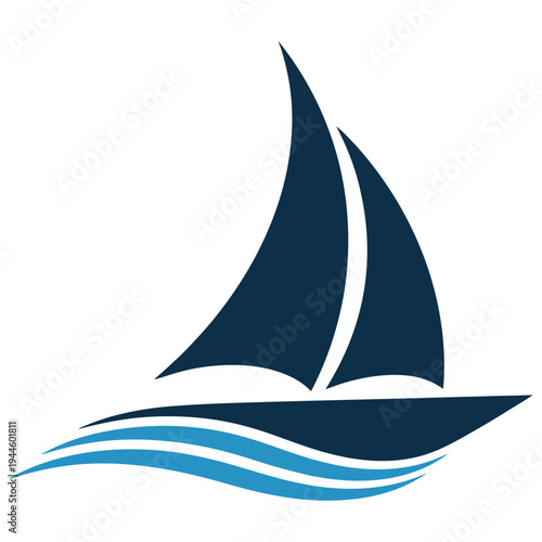 Elegant sailboat gliding over serene waves in a calm sea setting