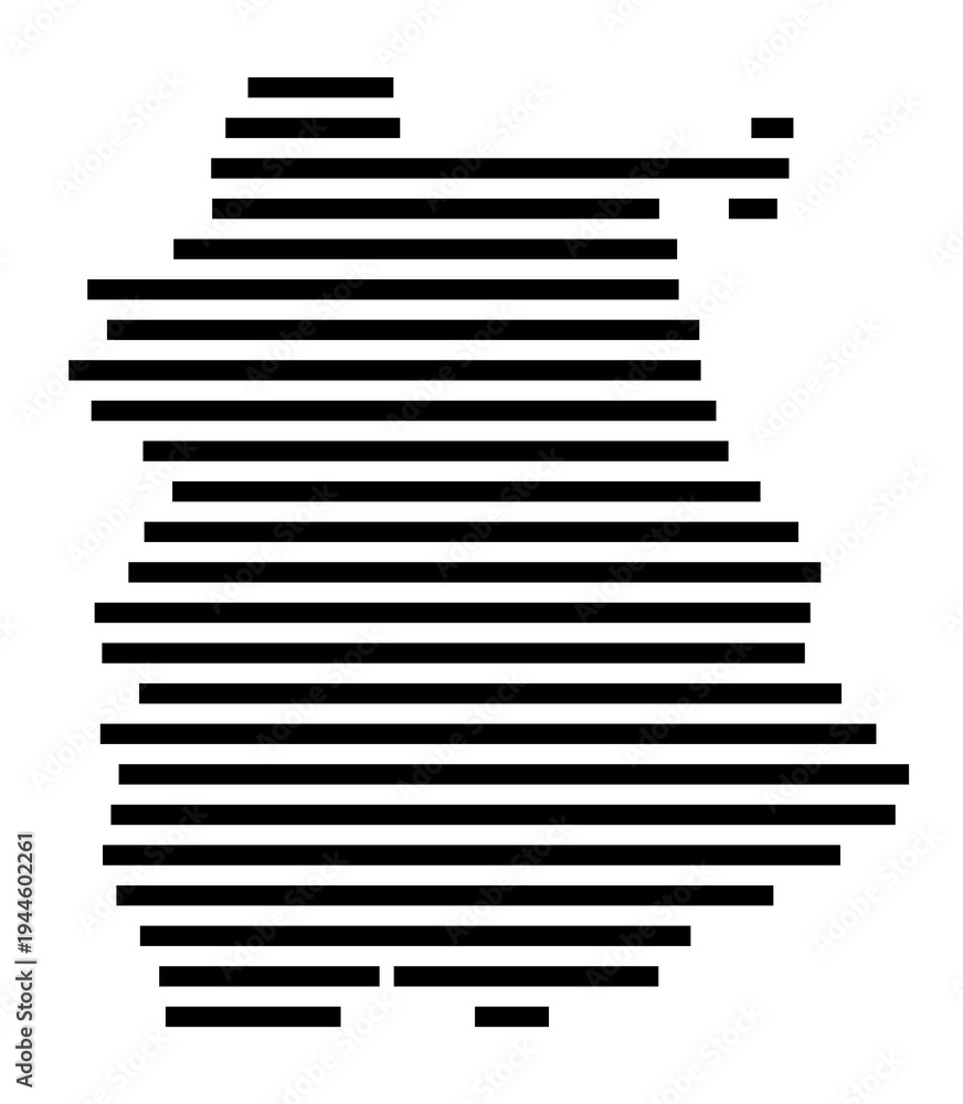 Obraz premium Symbol Map of the city Bad Sachsa (Niedersachsen, Germany) showing the area of the city with just a few black horizontal lines