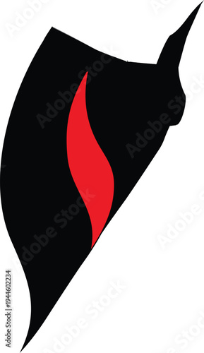 silhouette of a woman with red hair