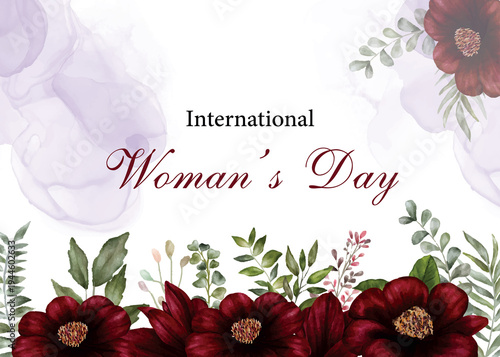 happy international woman's day with Floral vector design