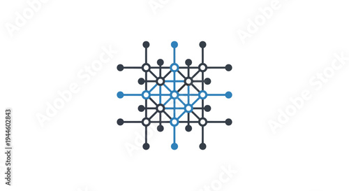 Molecular structure with connected nodes.