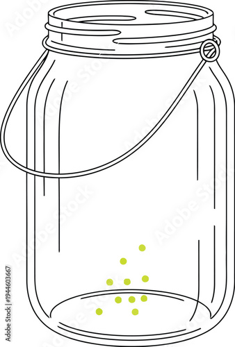 Glass jar with a metal lid and wire handle