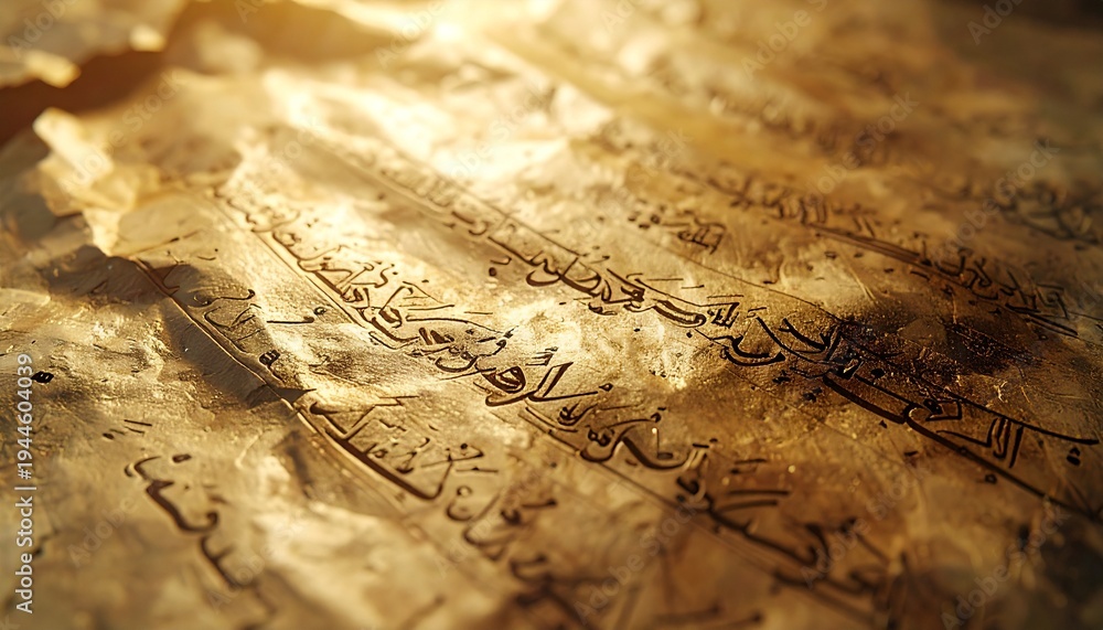 Obraz premium Ancient Script on Aged Parchment - A Glimpse into History.